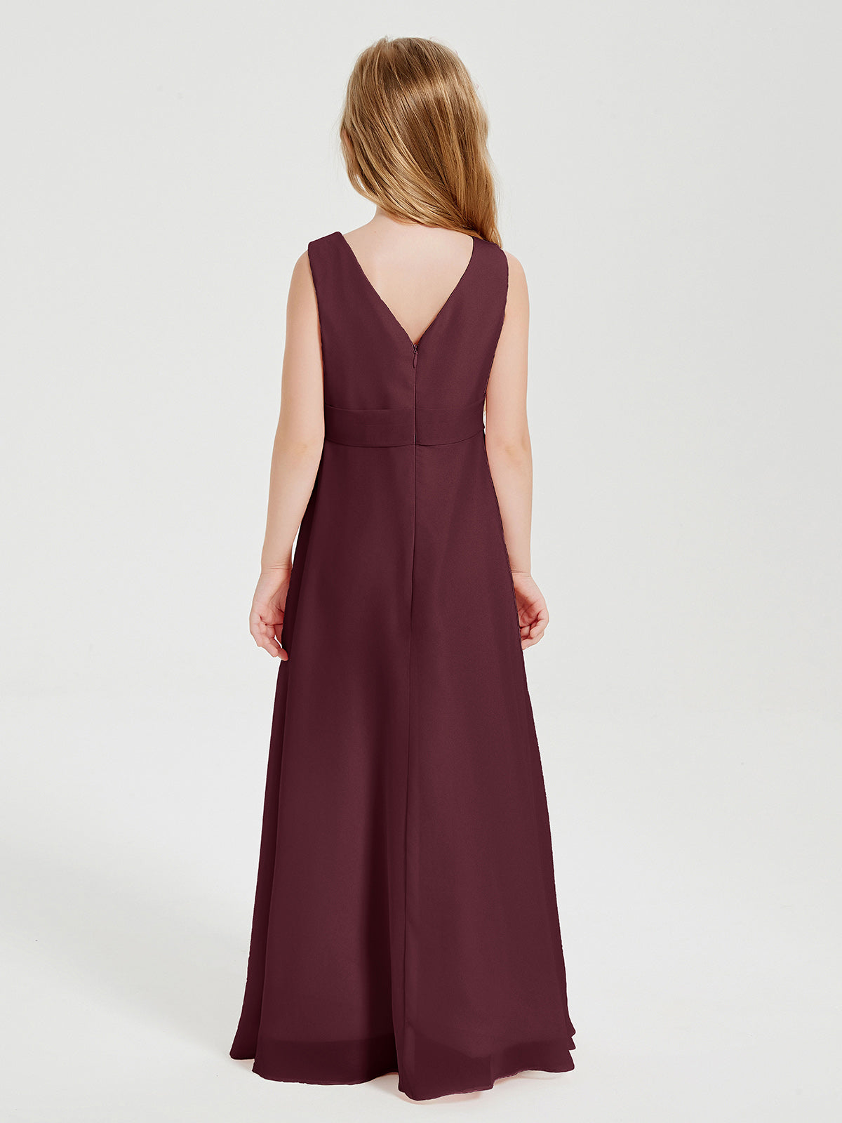 Boho Long Chiffon Bridesmaid Gown Cabernet